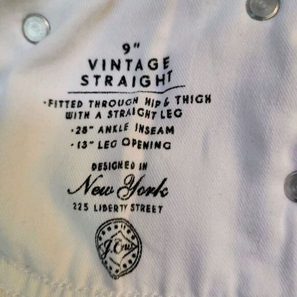 J CREW Women's Vintage Straight White Denim Jeans Ankle Length Size 30 - Picture 7 of 11